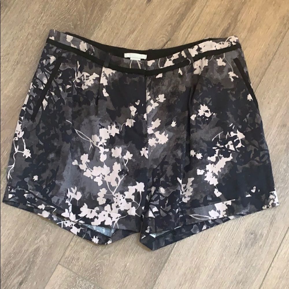 H&M Black, Gray and Beige Floral Shorts